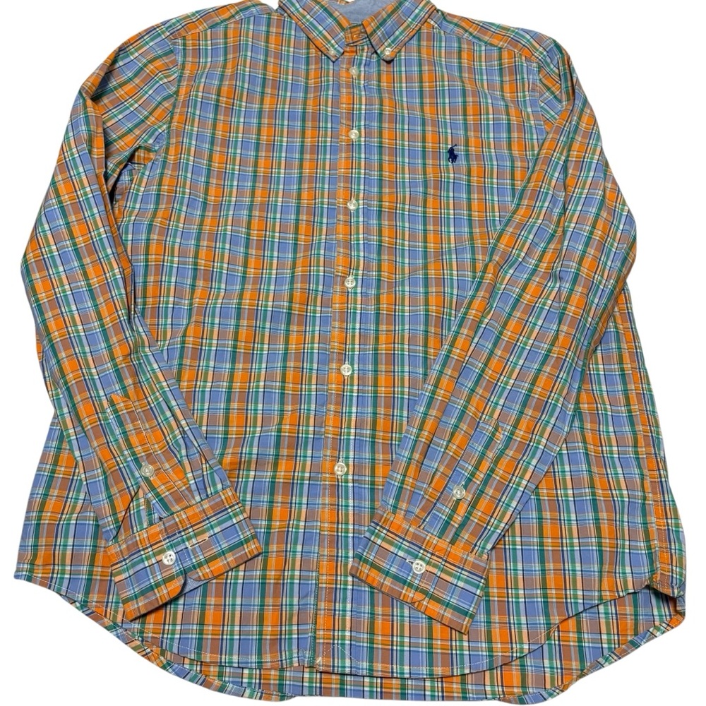 Ralph Lauren Shirt Boys XL Button Down Long Sleeve Classic School Blue Spring